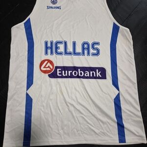 Spalding White Jersey with Blue Trim